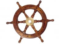Wood and Brass Ship Wheel 12