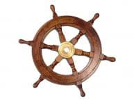 Wood and Brass Ship Wheel 15