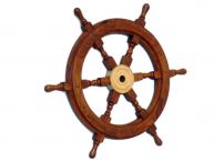 Wood and Brass Ship Wheel 18