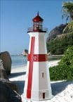 East Quoddy Stucco Electric Lawn Lighthouse 48