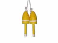 Wooden Yellow Maine Lobster Trap Buoy 7 - Set of 2