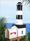 Fire Island Solar Powered Stucco Lighthouse Mailbox 36