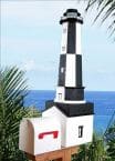 Cape Henry Solar Powered Stucco Lighthouse Mailbox 36