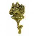 Solid Brass Clipper Ship Key Hook 5