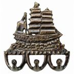 Bronze Tall Ship Key Hook 6