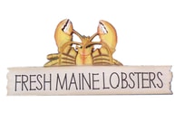 Wooden Fresh Maine Lobster Sign 17