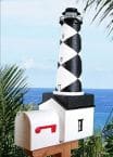 Cape Lookout Solar Powered Stucco Lighthouse Mailbox 36