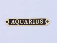 Solid Brass-Black Aquarius Sign 5
