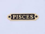 Solid Brass-Black Pisces Sign 4