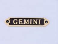 Solid Brass-Black Gemini Sign 4