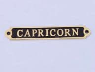 Solid Brass-Black Capricorn Sign 6