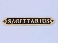 Solid Brass-Black Sagittarius Sign 6