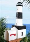 Montauk Solar Powered Stucco Lighthouse Mailbox 36