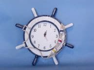 Wooden Rustic Ship Wheel Clock with Net and Buoy 12
