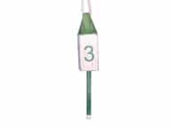 Wooden Vintage Dark Green Number 3 Squared Buoy 15
