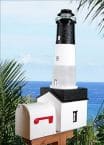 Oak Island Solar Powered Stucco Lighthouse Mailbox 36