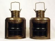 Antique Brass Port and Starboard Oil Lantern 12