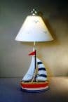 Red Sailboat with Starfish Electric Lamp 29