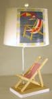 Red and White Beach Chair Electric Lamp 29