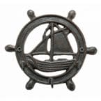 Rustic Iron Ship Wheel-Sailboat Keyrack 6