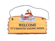 Wooden Welcome - Smooth Sailing Beach Sign 8