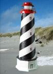 St. Augustine Stucco Solar Landscape Lighthouse w-Base 28