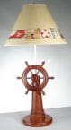 Ships Wheel Lamp with Brent Shade 32