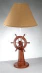 Ships Wheel Lamp with Tan Shade 32
