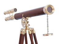 Floor Standing Brass-Wood Griffith Astro Telescope 64