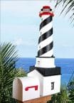 St. Augustine Solar Powered Stucco Lighthouse Mailbox 36