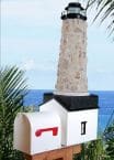 Stone Solar Powered Stone Lighthouse Mailbox 36