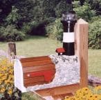Tybee Island Solar Powered Wooden Lighthouse Mailbox 36