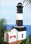 Tybee Island Solar Powered Stucco Lighthouse Mailbox 36
