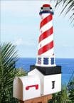American Solar Powered Stucco Lighthouse Mailbox 36