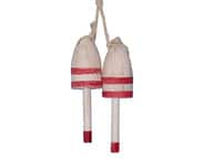 Wooden Vintage Red Maine Lobster Trap Buoy 7 - Set of 2