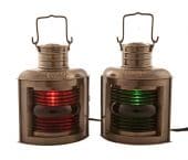 Antique Brass Port and Starboard Electric Lantern 12