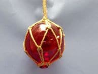 Red Nautical Glass Float in Rope 6