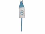 Wooden Vintage Light Blue Number 6 Squared Buoy 15