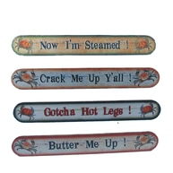 Wooden Crab Beach Signs 18 - Set of 4