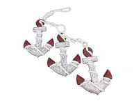 Wooden Rustic Triple Anchor Set 7 - Red