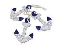 Wooden Rustic Blue Triple Anchor Set 7
