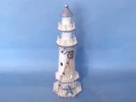 Wooden White Lighthouse with Shells 16