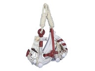 Wooden Rustic Red Sailboat-Anchor Wall Accent w- Hook Set 6