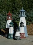Vermillion Electric Painted Wooden Lighthouse 96