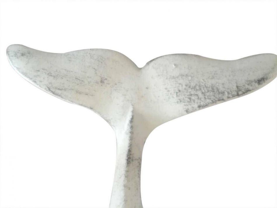 Wholesale Rustic Whitewashed Cast Iron Decorative Whale Tail