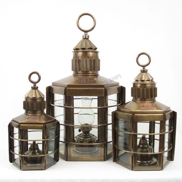 Antique Brass Clipper Ships Oil Lantern 13 Lantern  