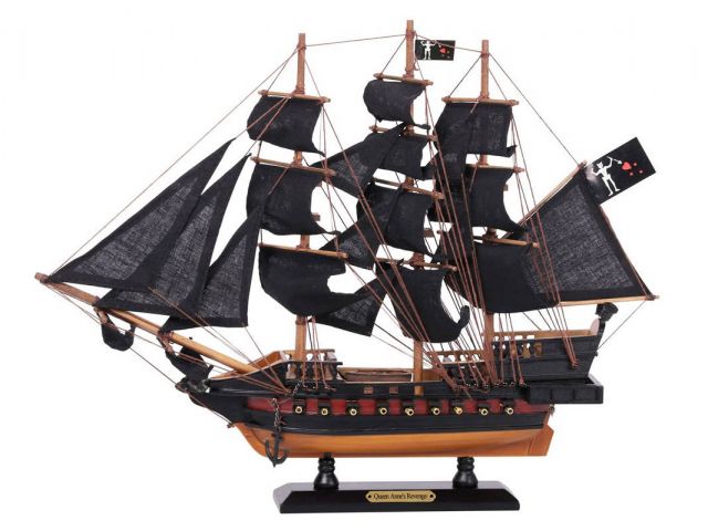 Hampton Nautical Blackbeard's Queen Anne's Revenge Pirate Ship in a Bottle 7 