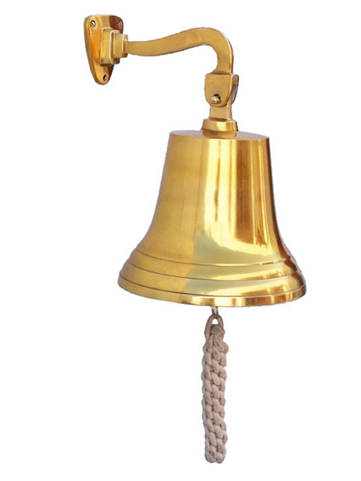 Brass Hanging SHIP's Bell 11" Large Brass Bells Decorative Nautical Accessories