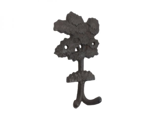 Cast Iron Oak Tree Decorative Metal Wall Hooks 6.5in - Hampton