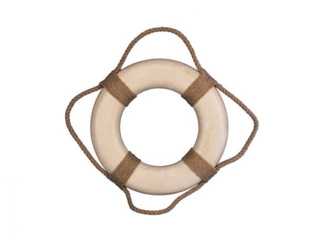 White/Orange Hampton Nautical  Classic Decorative Anchor Life Ring with Bands Beach Home Decorating Accessories 6 